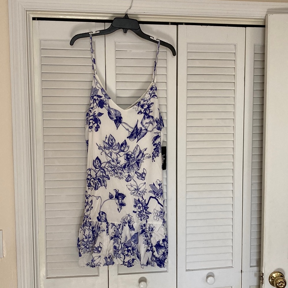 Lulu’s Blue and White Mini Dress NWT